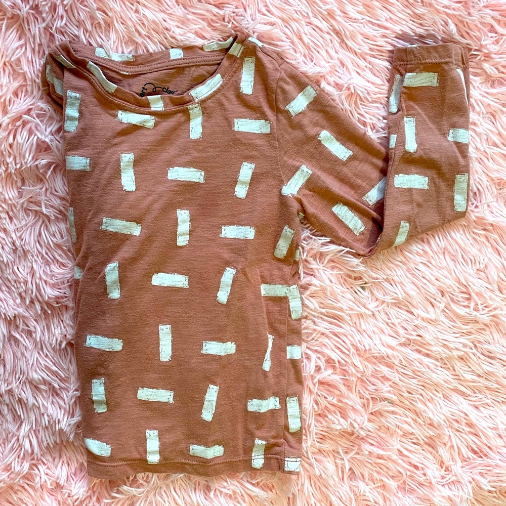 Salmon and white long sleeve